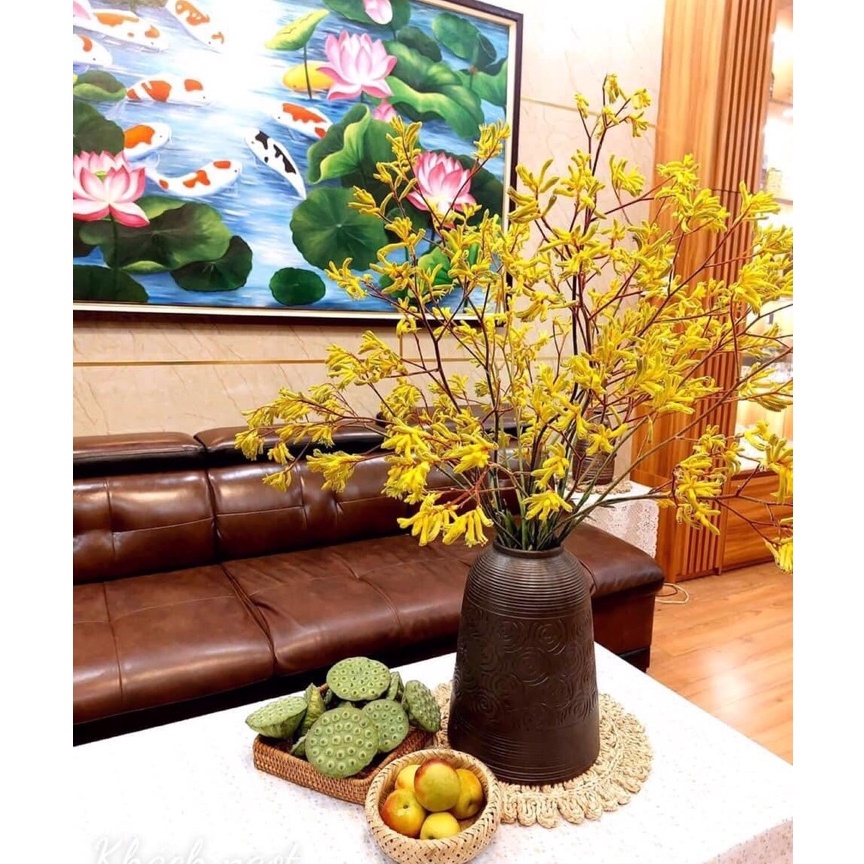 Bình Hoa Lọ Hoa Dáng Chuông Tổ Ong Chuông Hoa Hồng Men Mát Gốm Sứ Bát Tràng - Gốm Bích