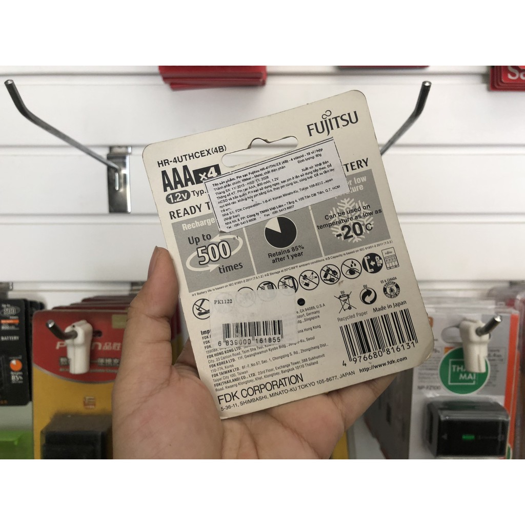 Vỉ 4 viên Pin AAA Fujitsu 900 mAh