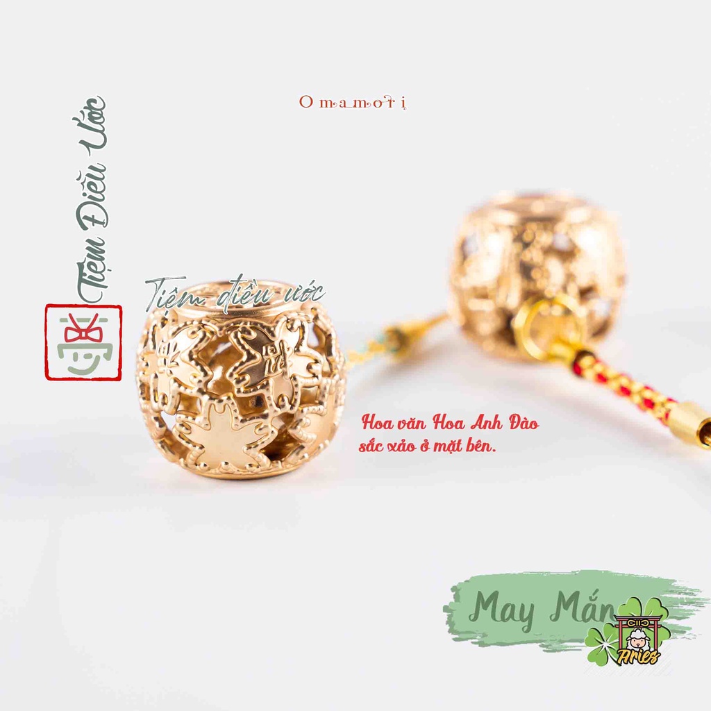 Móc khóa Chuông may mắn - omamori từ Chùa Gác Vàng, Kyoto, Nhật Bản, hàng thật