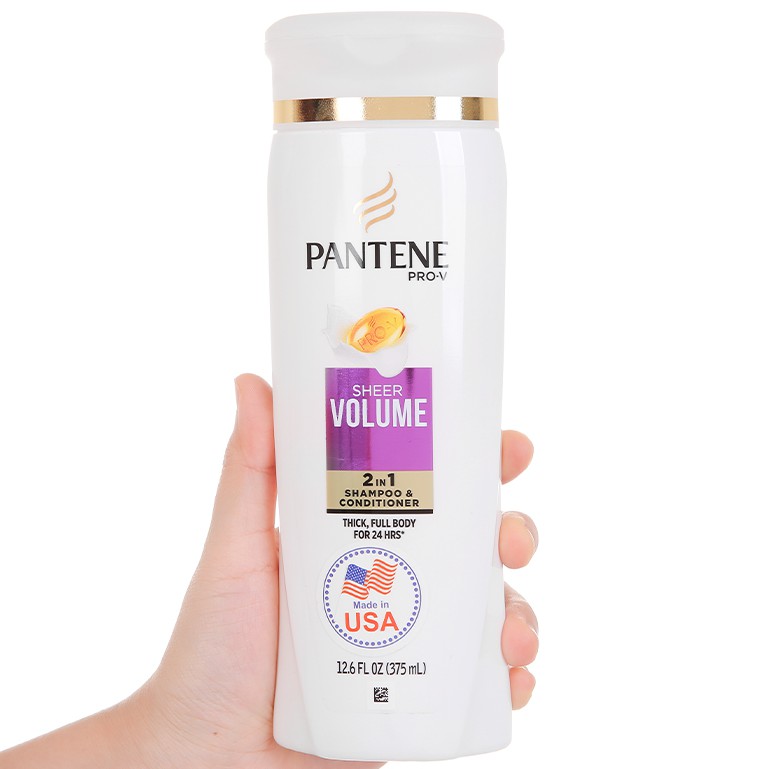 [Mã COSCOCOT3 -8% đơn 250K] Dầu gội &amp; xả 2IN1 Pantene Shampoo &amp; Conditioner 2IN1 Sheer Volume 375ml