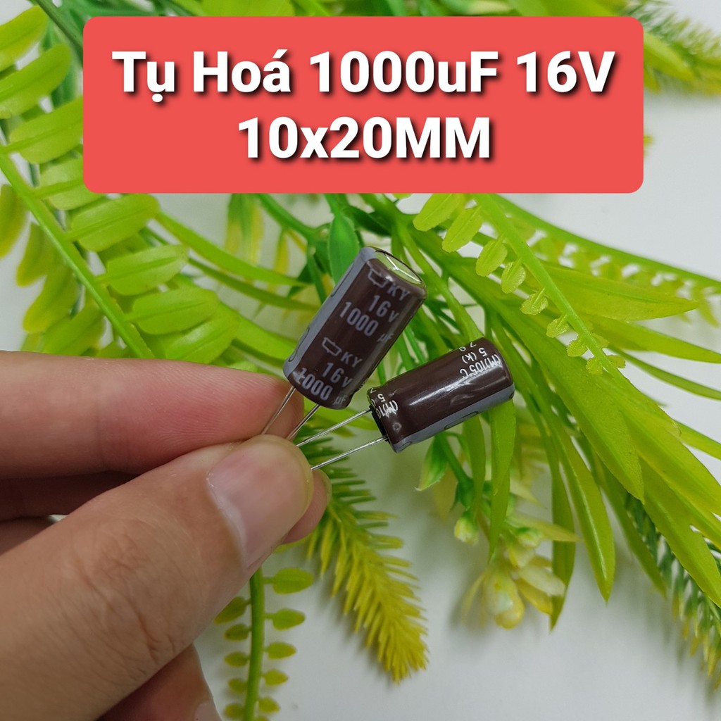 COMBO Tụ Hóa 1000uF 16V 10x20MM Hãng KYTụ Phân Cực Lọc Nguồn Cho Mạch Điện Tử