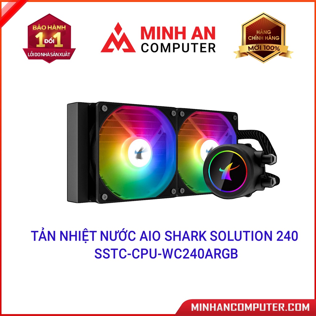 Tản nhiệt nước AIO Shark Solution 240 SSTCCPUWC240ARGB Hàng chính hãng