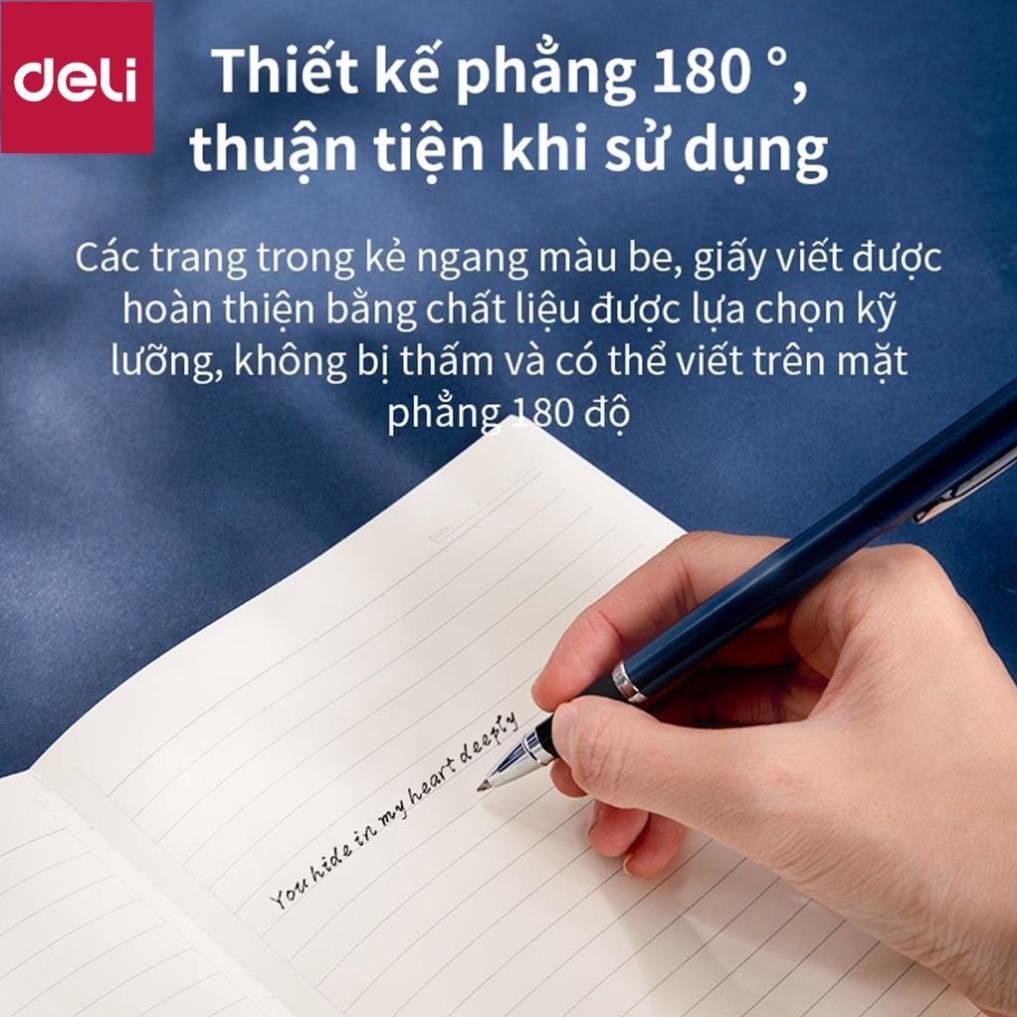 Sổ tay ghi chép khâu gáy A5 Deli 40 trang - 1 quyển - Màu ngẫu nhiên - PFA540 [Deli]