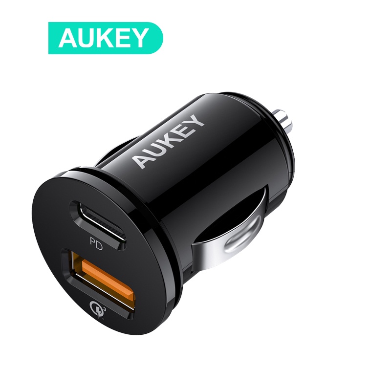 Thiết bị sạc nhanh AUKEY CC-Y11 PD 21W QC 3.0 cổng USB cho xe ô tô