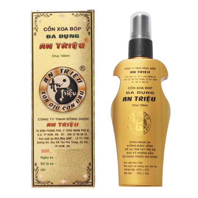 DẦU XOA BÓP AN TRIỆU - CỒN XOA BÓP AN TRIỆU - DÙNG CHO TÉ NGÃ, SƯNG, BÔNG GÂN