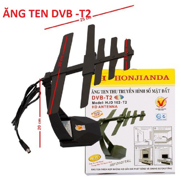 ANTEN Tivi Kỹ Thuật Số DVB T2 Model HJD 102 T2  - Ăng ten Kỹ Thuật Số tivi trong nhà