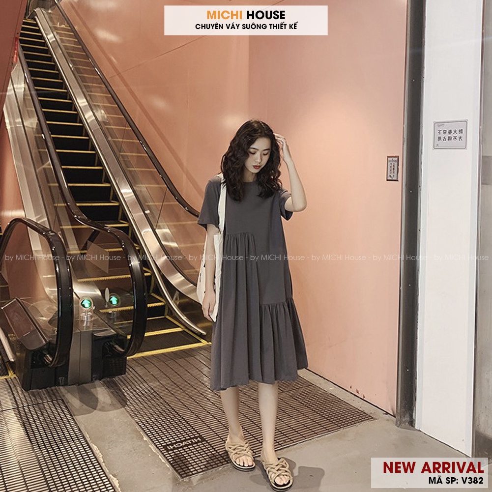 Đầm Thun Dáng Suông MICHI House V382 Váy Cotton Trẻ Trung Phom Xuông Freesize Dễ Mặc Xinh | BigBuy360 - bigbuy360.vn