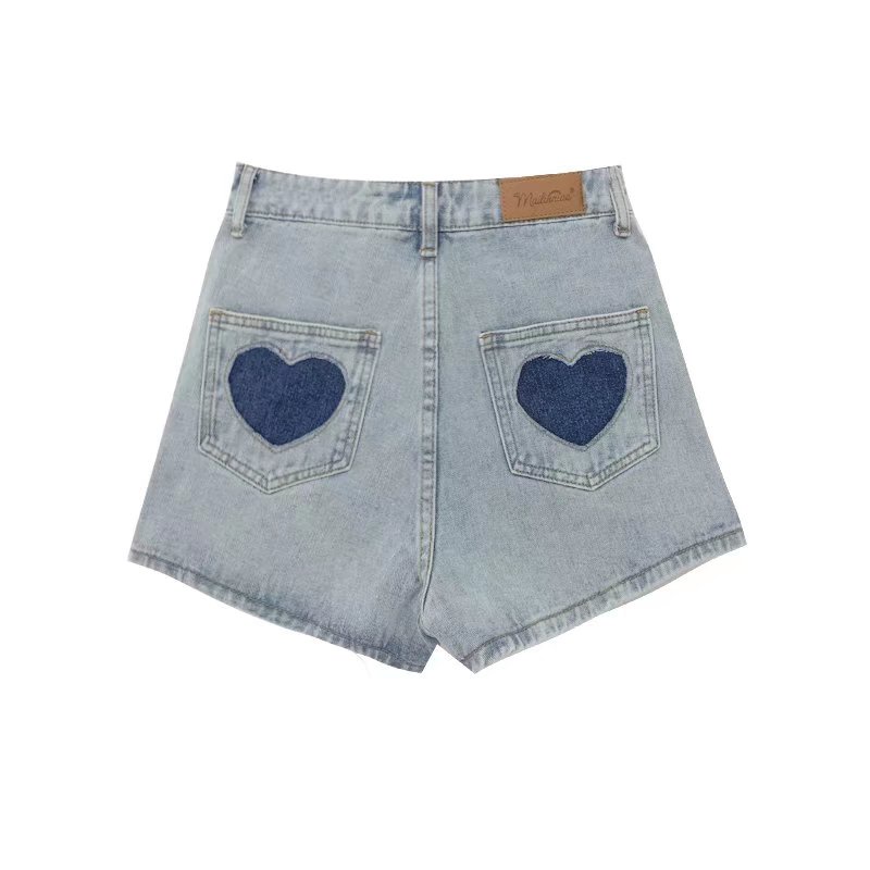 Quần Short Denim Lưng Cao Ống Rộng Thiết Kế Mới Năng Động Thời Trang Dành Cho Mùa Hè