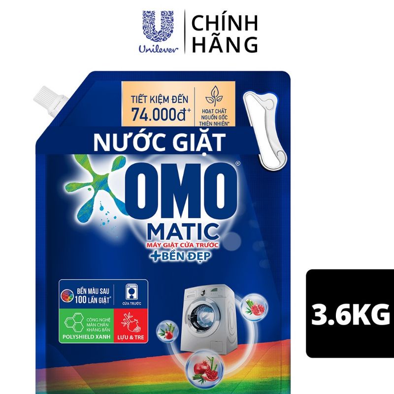 Nước giặt OMO Matic Bền Đẹp cho máy giặt Cửa Trước 3.6kg