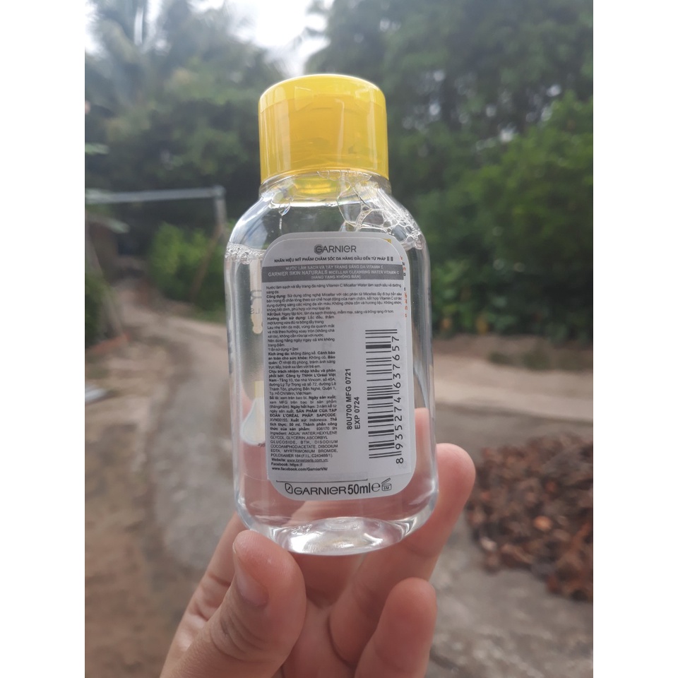 Nước Tẩy Trang Garnier Micellar Water Vitamin C Làm Sáng Da 50ml