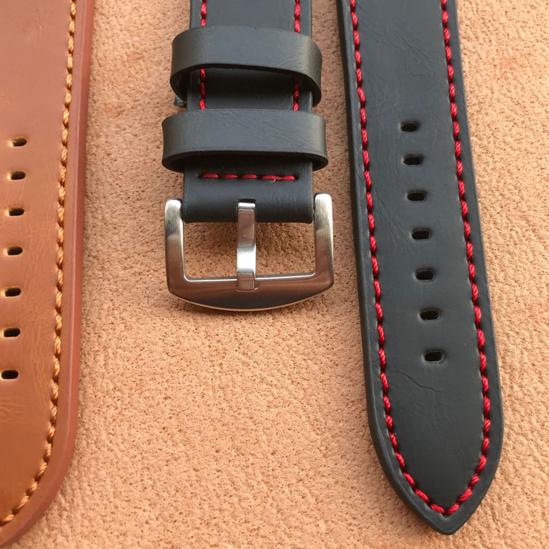 Dây Đeo Đồng Hồ Thể Thao Bằng Da Mềm 18mm 20mm 22mm 24mm Phong Cách Vintage