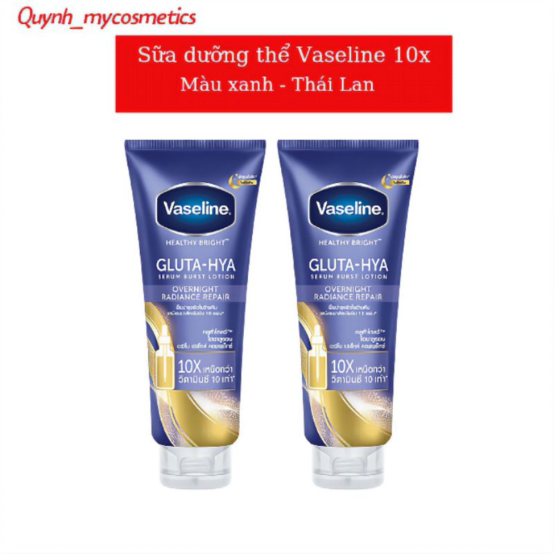 Sữa Dưỡng Thể Trắng Da Vaseline 10X GLUTA HYA OVERNIGHT - Màu Xanh
