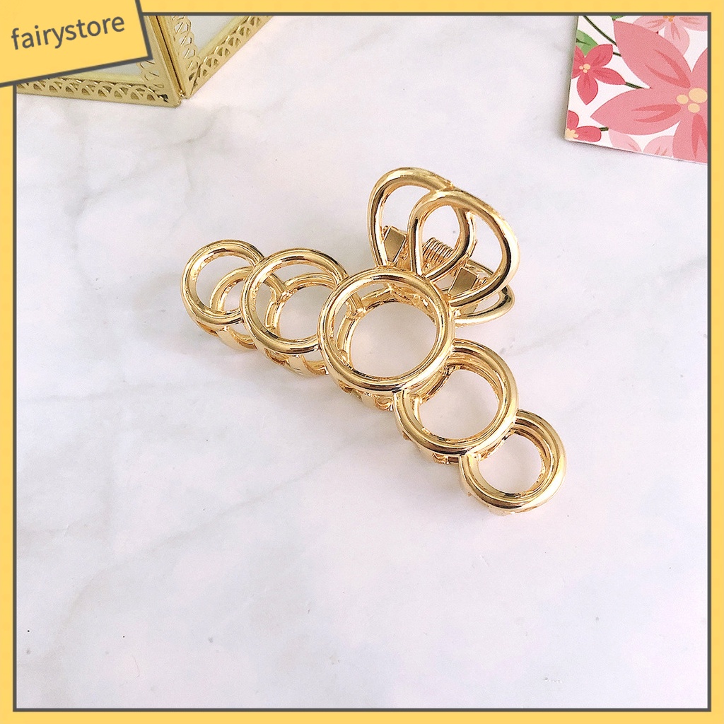 Kẹp tóc càng cua hợp kim màu trơn thiết kế đơn giản thời trang dành cho nữ