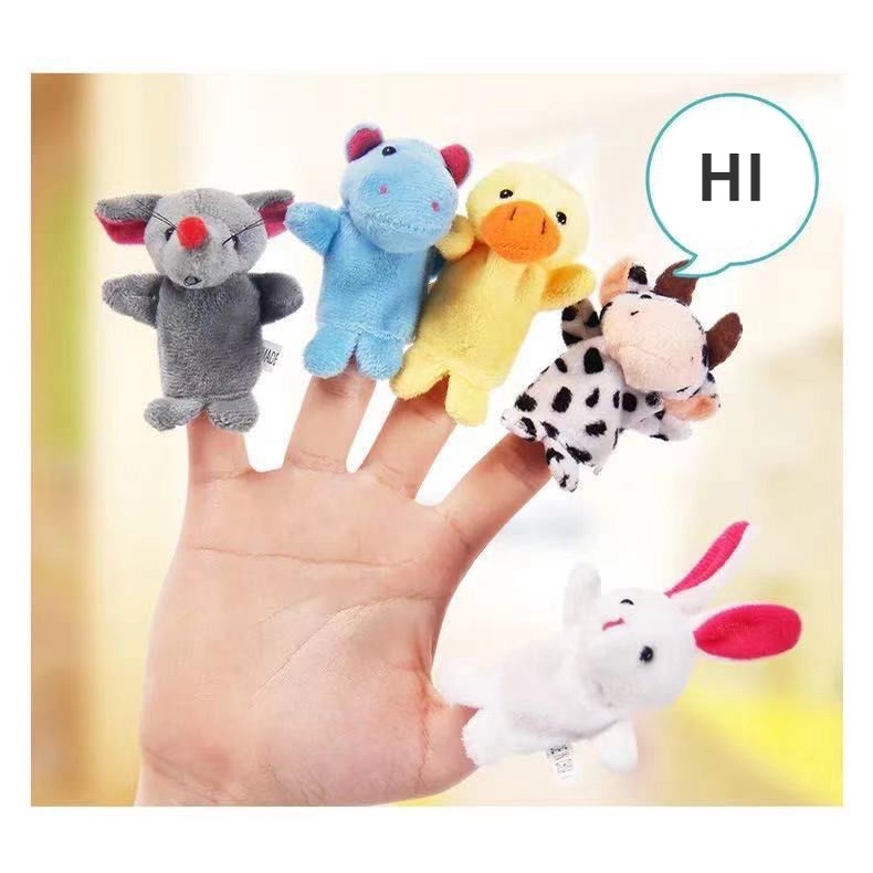 Set 10 Thú Nhồi Bông Đeo Ngón Tay Hình Động Vật Dễ Thương Cho Bé