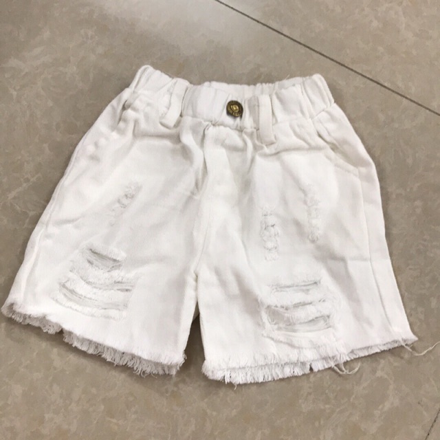 Quần đùi jean trắng size 14kg