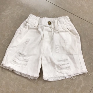 Quần đùi jean trắng size 14kg