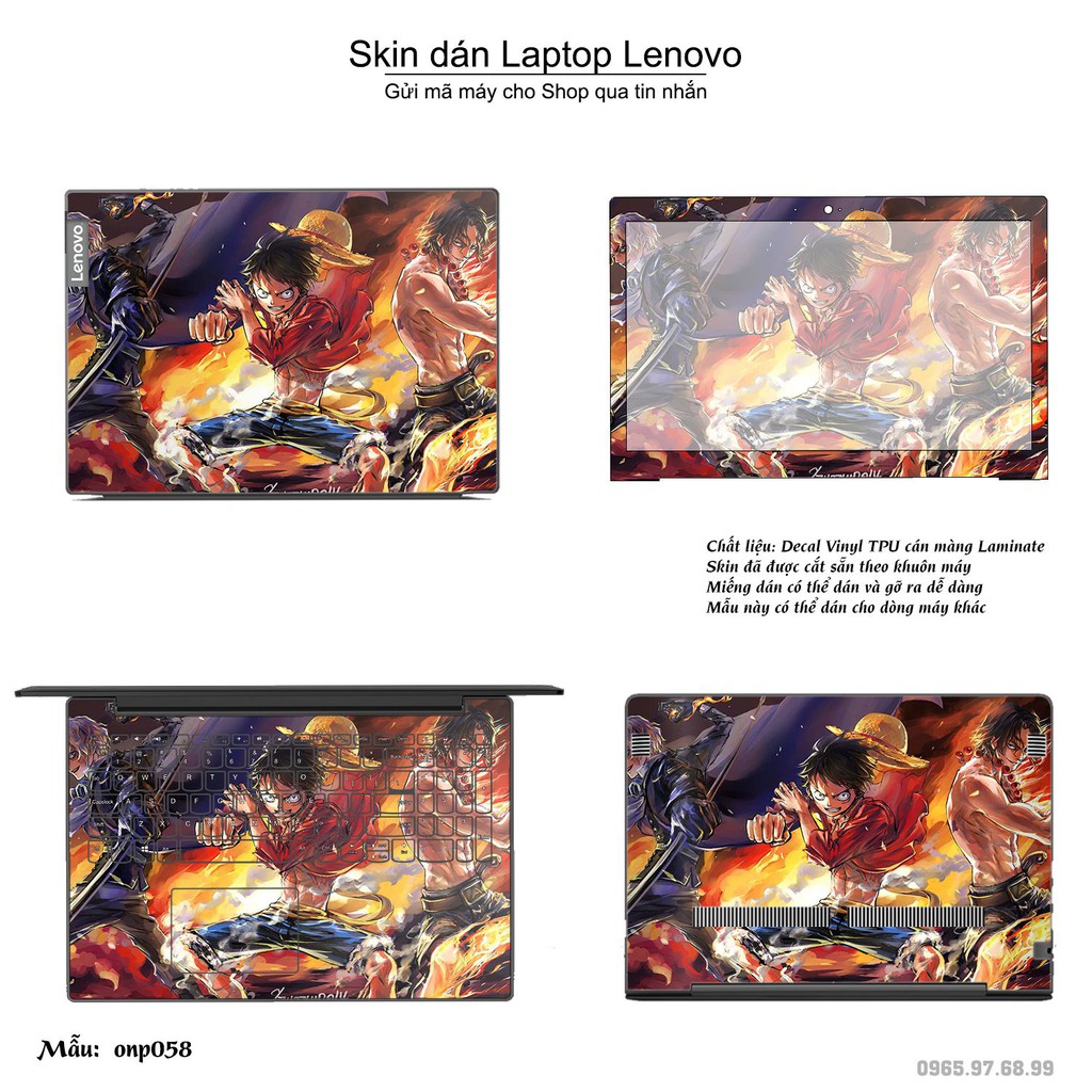 Skin dán Laptop Lenovo in hình One Piece _nhiều mẫu 3 (inbox mã máy cho Shop)