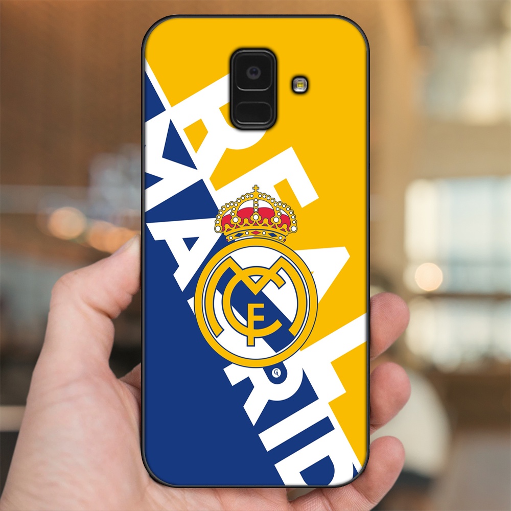 Ốp lưng Samsung A5 2018, A6 2018, A8 2018, J6 2018, A8 Plus viền đen in hình Real Madrid