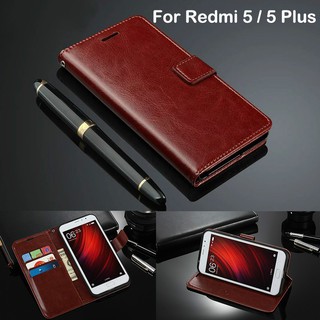 Bao da gập nắp phối nút gài nam châm độc đáo cho Xiaomi Redmi 5 Plus