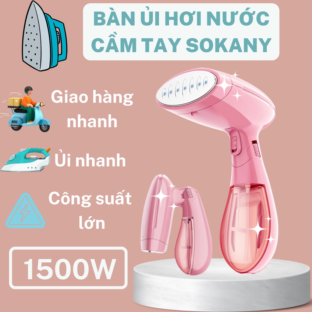 Bàn Ủi Hơi Nước Cầm Tay Cao Cấp SOKANY Chính Hãng, Bàn Là Hơi Nước Cầm Tay Gấp Gọn Thông Minh Tiện Lợi