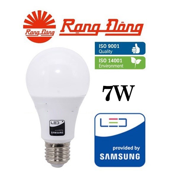 Bóng đèn LED Búp dùng bình ắc quy 7W xoáy Rạng Đông cao cấp