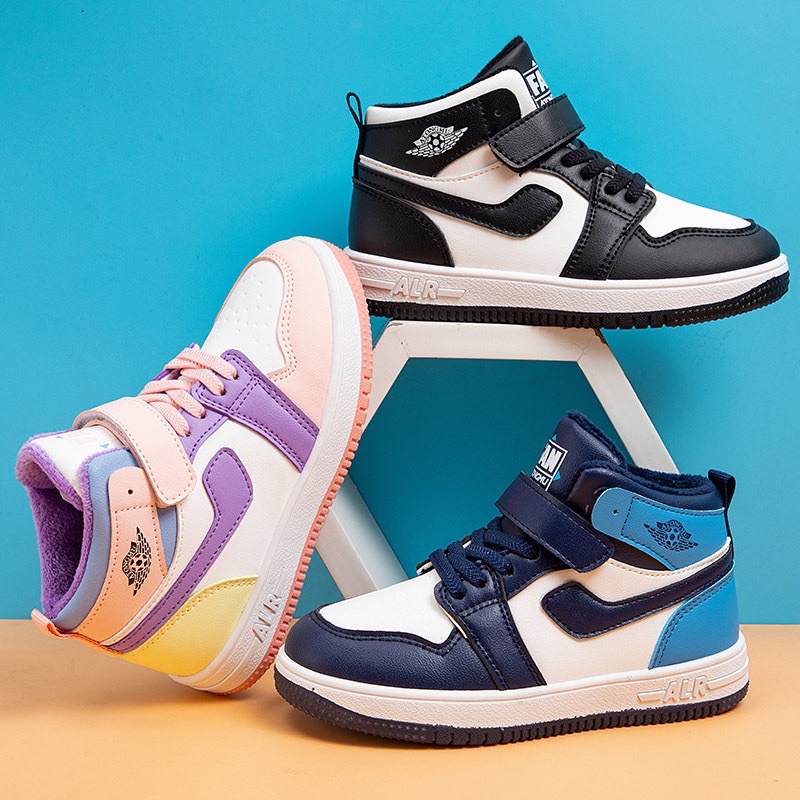 Giày thể thao cổ cao bé trai bé gái-giày sneaker bé trai bé gái chất da mềm,phong cách hàn quốc cho bé từ 3-11 tuổi