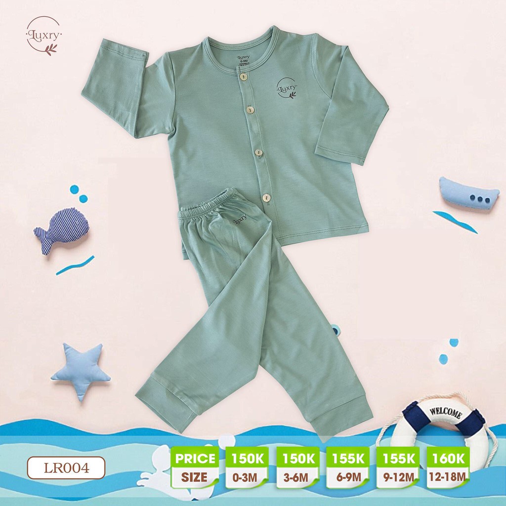 Bộ quần áo dài tay cài thẳng petit sợi tre LUXRY