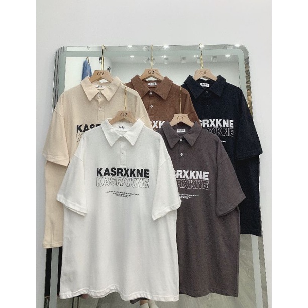 Áo polo tay lỡ 100% cotton mềm mịn, nam nữ áo đôi unisex ulzzang - ẢNH THẬT