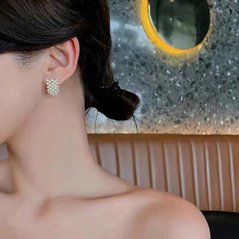 Khuyên tai nữ mắt lưới phong cách Hàn Quốc cá tính LUOI277