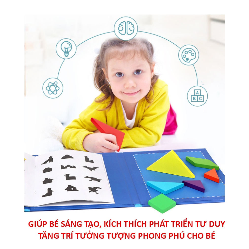 Đồ Chơi Ghép Hình Tangram Bằng Gỗ Sáng Tạo Phát Triển Trí Thông Minh Cho Bé