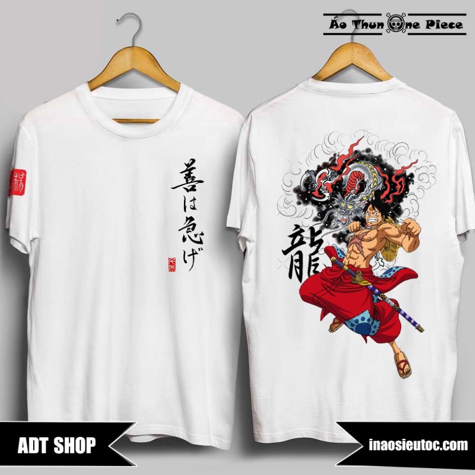 ⚡️FREESHIP⚡️Áo Thun In Hình Monkey D. Luffy One Piece Màu Trắng và Đen Cực Ngầu, Cực chất Full Size 5kg - 85kg