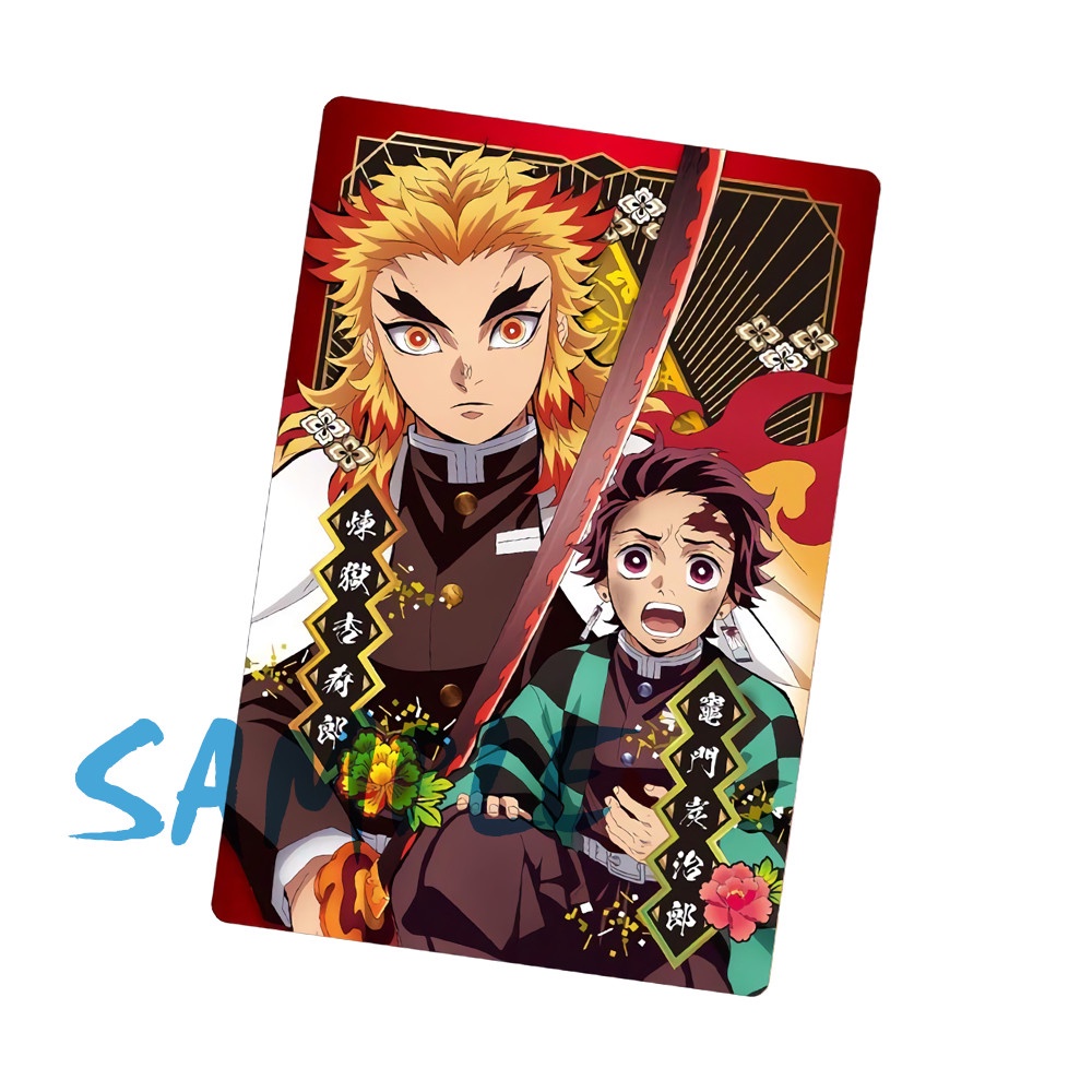 Ảnh card bo góc in hình KIMETSU NO YAIBA - Mugen Train Arc thẻ bo viền 5*8cm anime Thanh Gươm Diệt Quỷ chibi M1