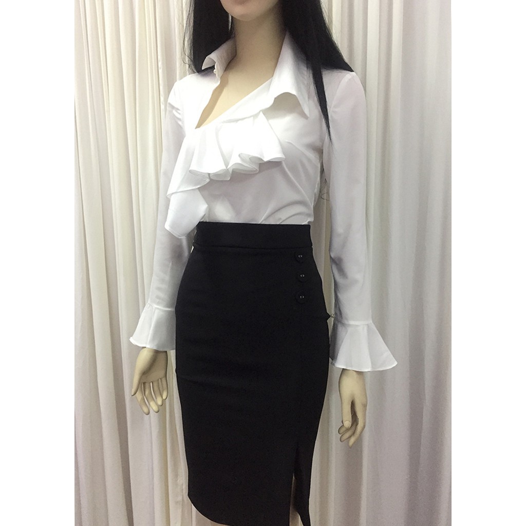 Chân váy bút chì💖 Ảnh thật💖Chân váy công sở đen xẻ trước | BigBuy360 - bigbuy360.vn