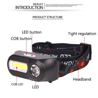Head Lamp Waterproof White Led Black Flashlight Headlight Headlamp Torch