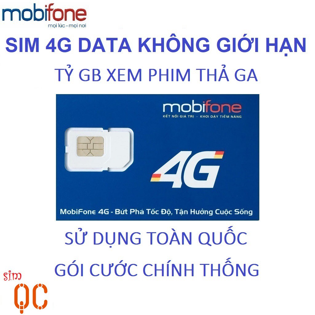 Sim 4G tỷ GB mobifone có sẵn 2 tháng sử dụng đăng ký chính chủ