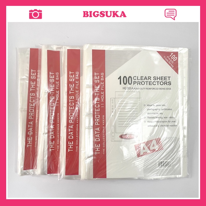 Bìa Lỗ 4 lạng A4 file lỗ 4 lạng ngũ sắc100 tờ BIGSUKA