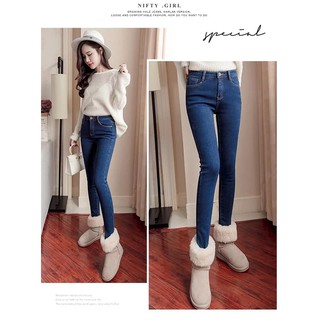 Quần bò lót lông cạp cao size 25 -34