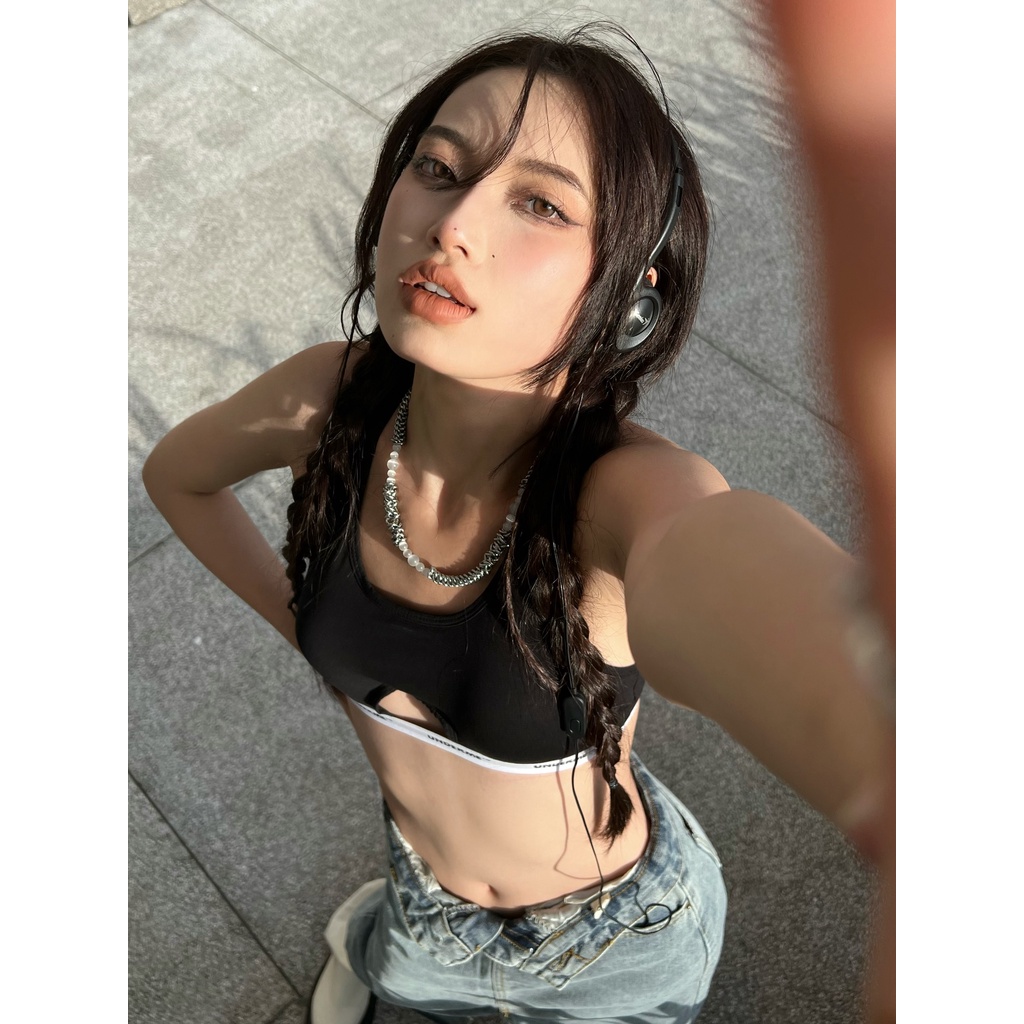 Áo bra nữ Cotton UNDERME tập gym thể thao năng động dáng XẺ NGỰC - UDM012