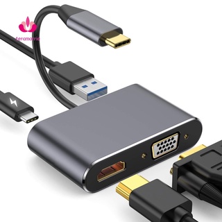 Bộ chuyển đổi 4 trong 1 type-c sang hdmi-compatible 4k vga usb 3.0