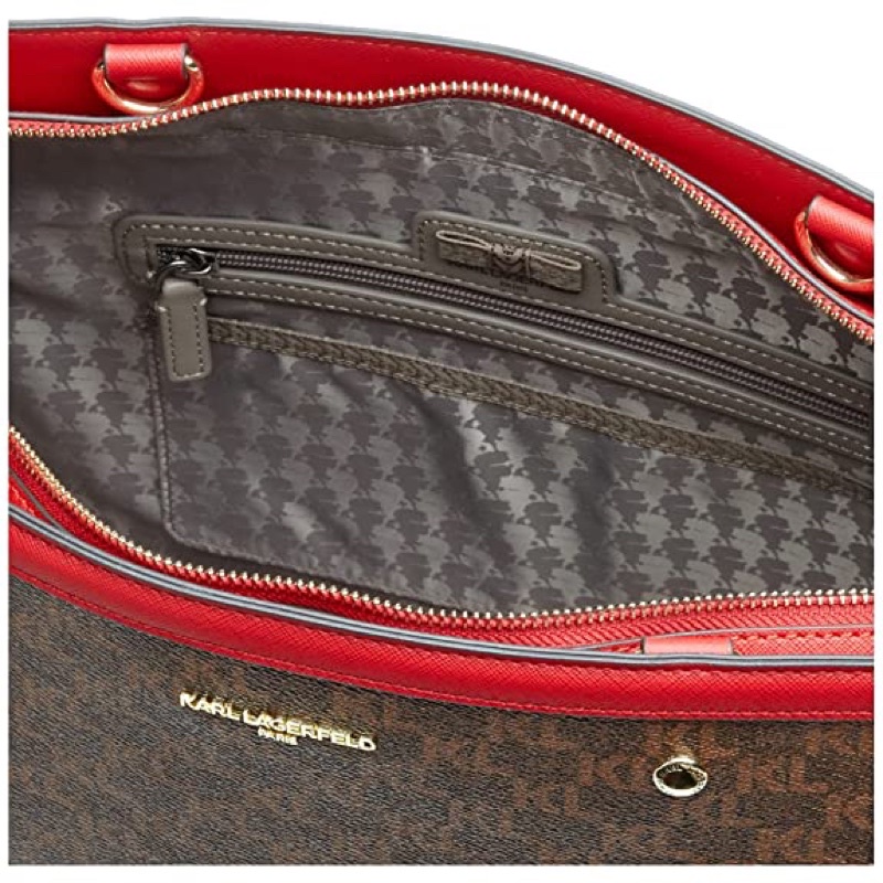 TÚI ĐEO VAI ADELE TOTE KARL LAGERFELD MÀU NÂU - AUTHENTIC