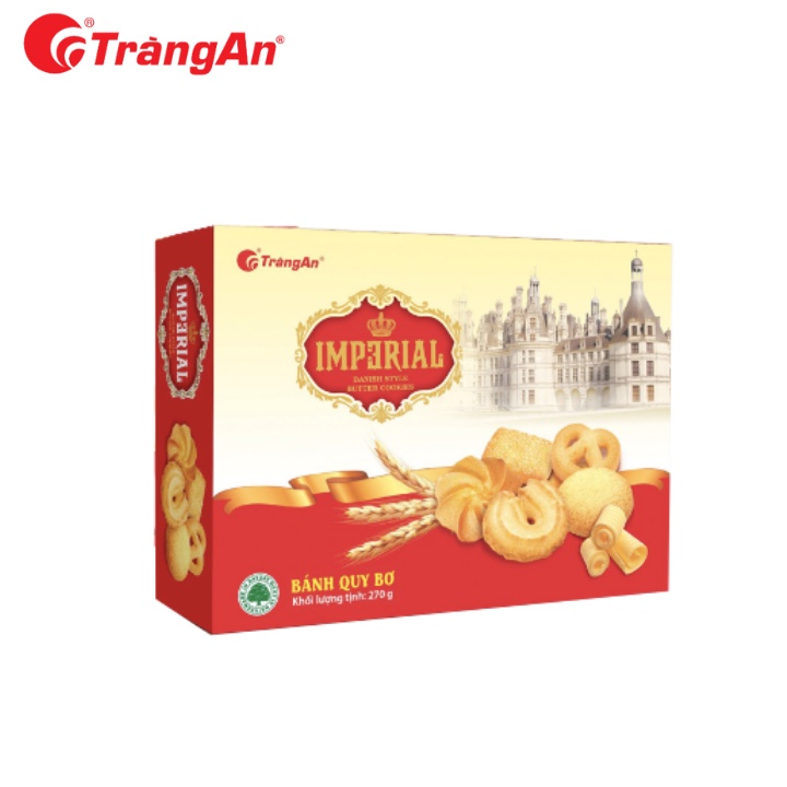 Bánh quy bơ sữa Imperial 270g, thơm ngon hảo hạng, thương hiệu Tràng An, hạn sử dụng 12 tháng