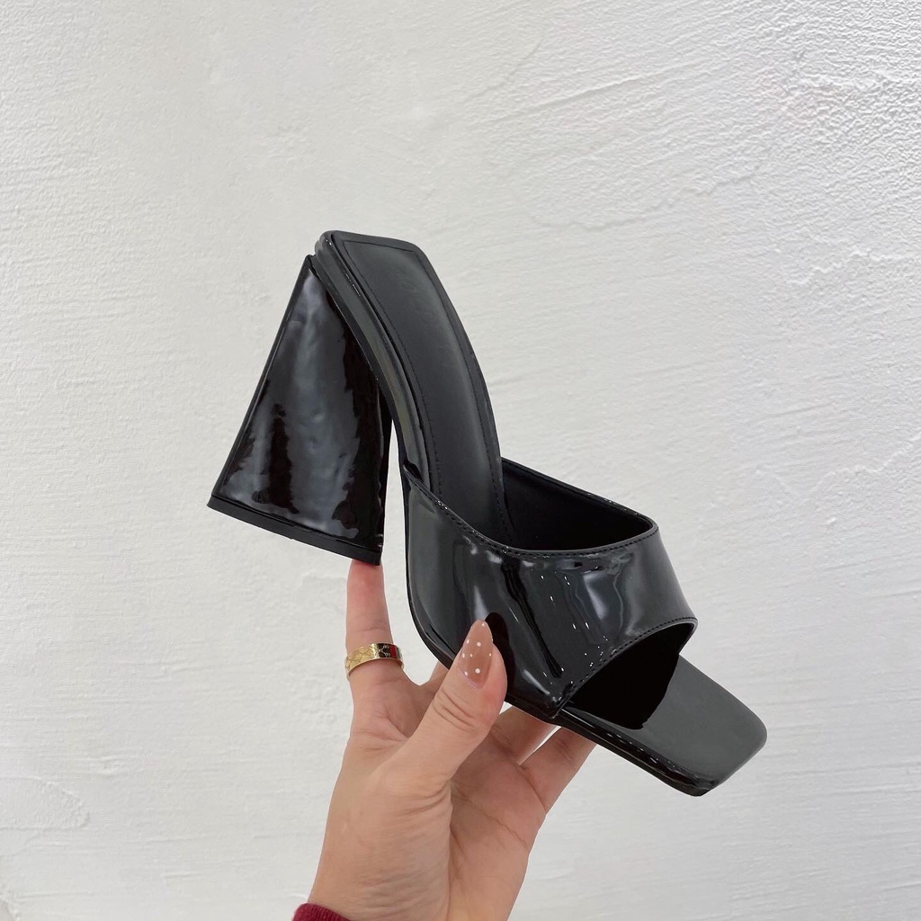 Guốc cao gót nữ gót tam giác 9 phân, guốc nữ gót tam giác 9cm mã CD07