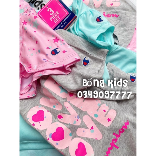 Bộ 3 Món Bé Gái Love Ch@mpion