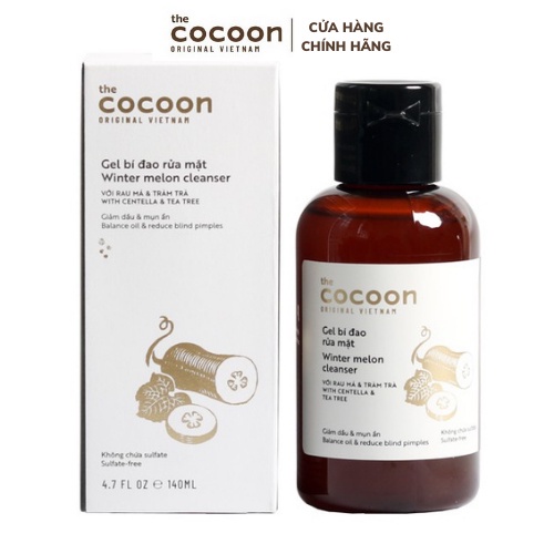 Gel Rửa Mặt Bí Đao Cocoon, Sữa Rửa Mặt Dạng Gel Bí Đao Giảm Dầu M.ụn Thanh Mát Da 140ml- CC03