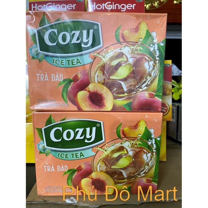 Trà Cozy Ice Tea Hương Chanh / Hương Đào - Hộp 270G ( 18g * 18 gói )