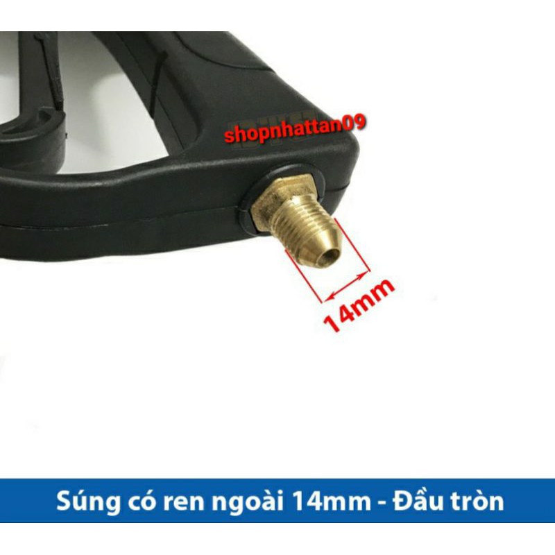 Súng xịt loại 1 - súng rửa xe áp lực cao DTS2 mini Ren ngoài 14mm_Đầu tròn