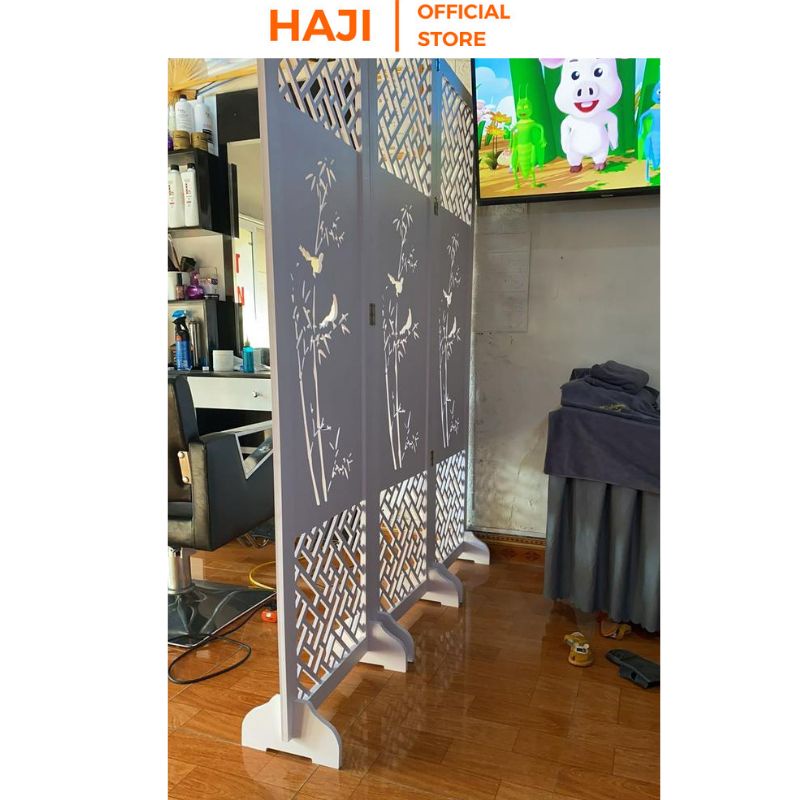 Vách ngăn phong thuỷ di động phòng khách nhà hàng spa thương hiệu HAJI sang trọng D481