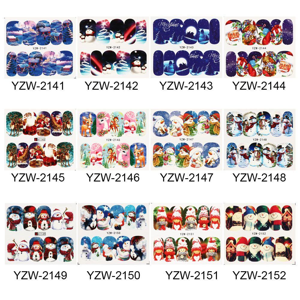 XIANTIN Sticker Dán Móng Họa Tiết Giáng Sinh 3D