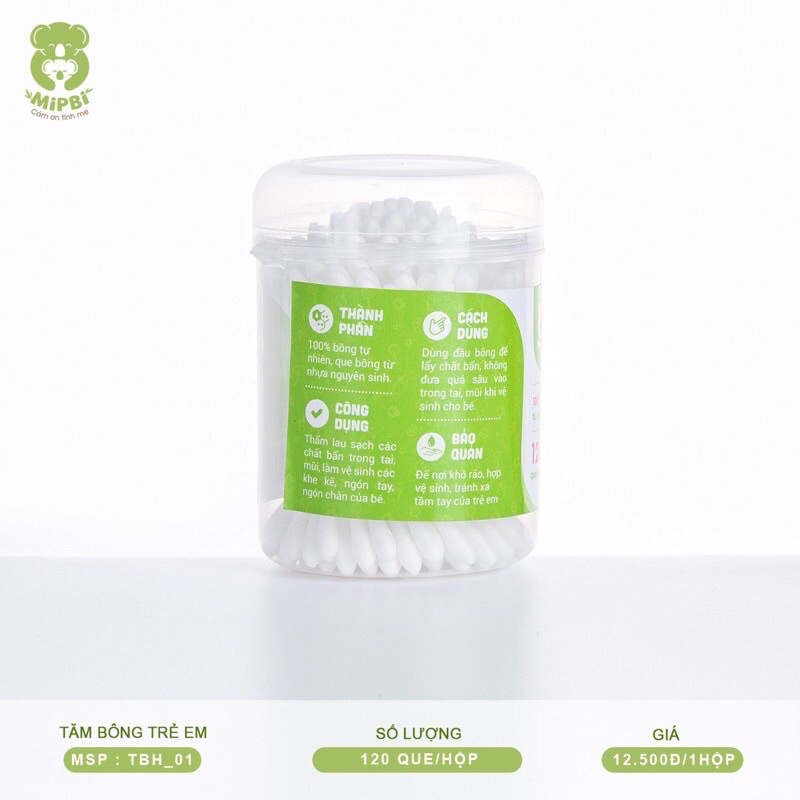 Tăm Bông Kháng Khuẩn Mipbi Cho Bé