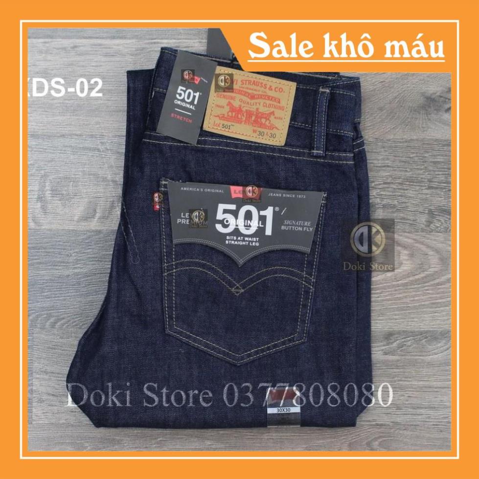 Quần Jean Ống Suông Nam Màu Xanh Tím Than XDS-02, Quần Jean Nam Ống Rộng Vải Không Co Giãn, DOKI -b11